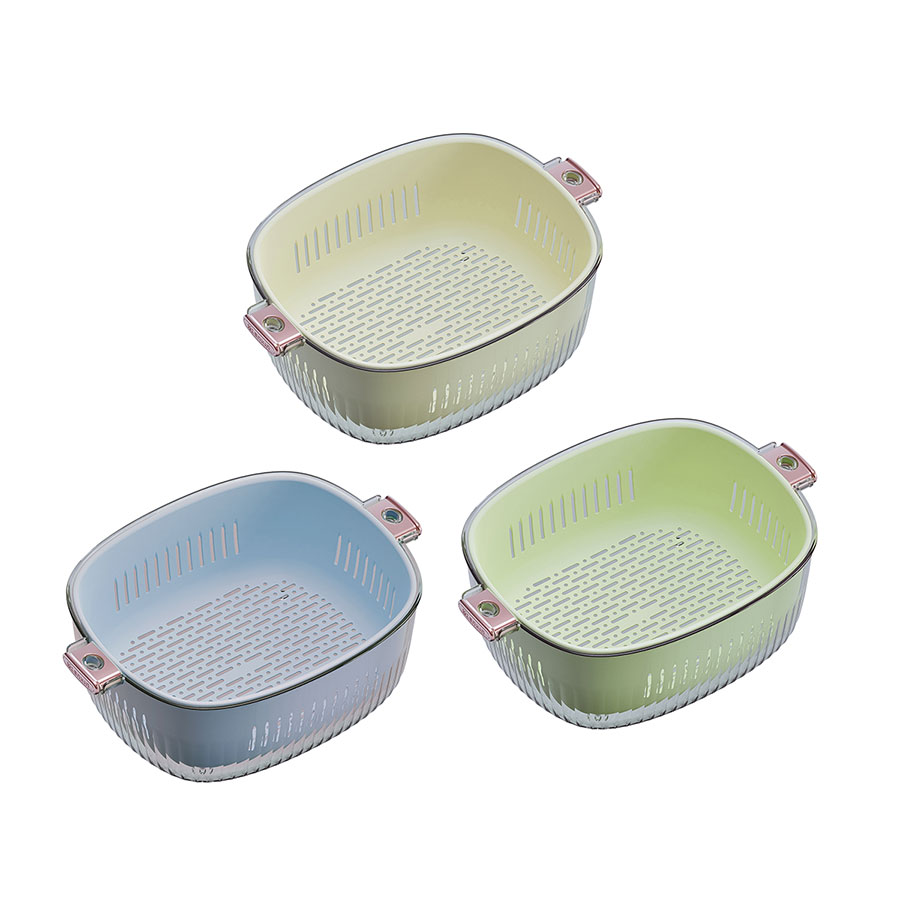 長方形雙層瀝水篩